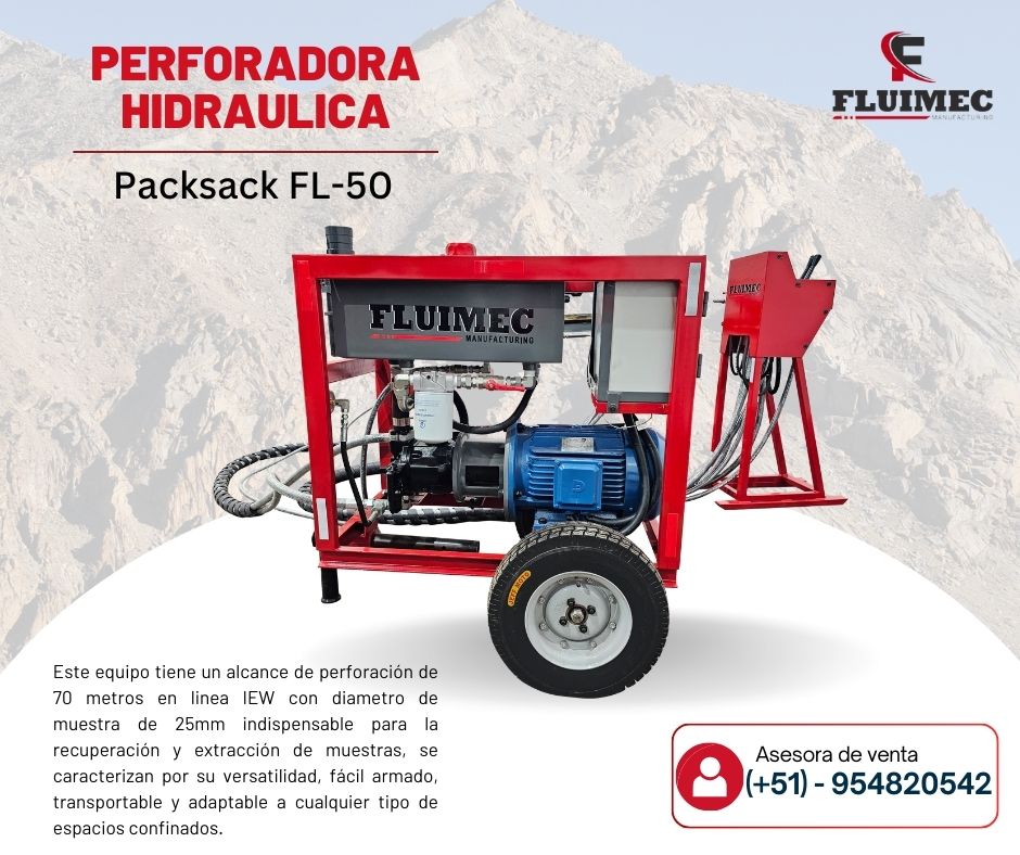 Packsack Hidraulica FL-50 Perfora hasta de 70 metros
